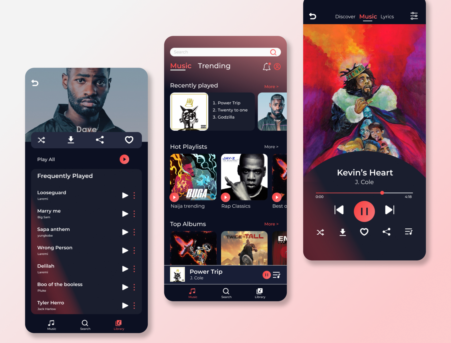 Music App by Stephen Lawani on Dribbble