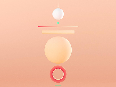Peach shape stack 3d redshift shapes sphere