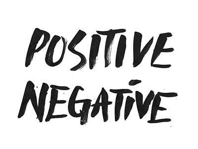 Positive Negative Lettering acrylic brush lettering ink positive negative
