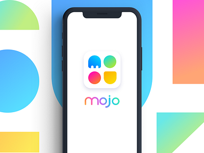 Mojo App app branding celebrate cheer fun google happy hello logo party promo ux