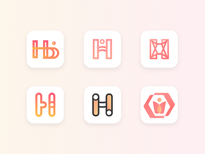 Letter H App Icons app branding h icon letter logo orange pretty