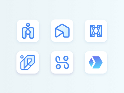 Various App Icons airbnb app blue branding calm icon letter logo pretty