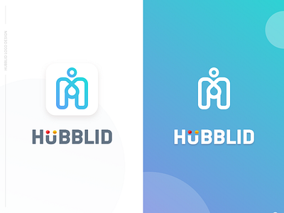 Hubblid Logo 1 app brand design fun happy hello hub icon logo work workplace