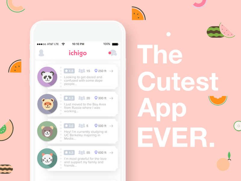 Ichigo App Promo animal animation app cute design discover explore friend fun happy illustration meet motion pretty