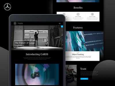 Mercedes-Benz CoROS Website ai business corporate dark design landing page logistics mercedes benz technology web website