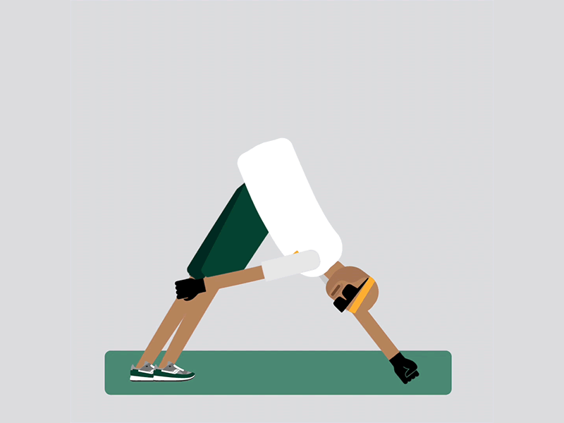 Yoga Pose: A animated character carhartt character character design cobrapose downwarddog motion motiondesign saucony yoga yogapose yogi