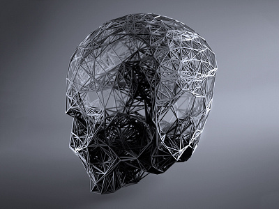 3d Skull 3d abstract architecture c4d cinema4d dead mograph skull vray wire wired