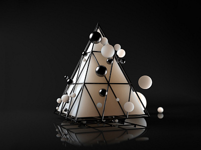 3d Pyramid 3d abstract ball c4d cinema4d egypt mograph pyramid spheres vray wire wired