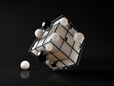 3d Cube 3d abstract ball c4d cinema4d cube metal mograph spheres vray wire wired
