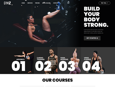 Gym Website Design branding business website design elementor pro graphic design gym website design ui