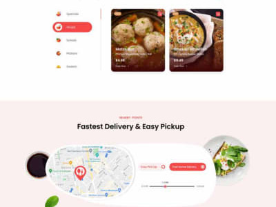 E-Food Website UI Design 3d animation branding business website design e food website ui design elementor pro graphic design illustration logo motion graphics ui vector