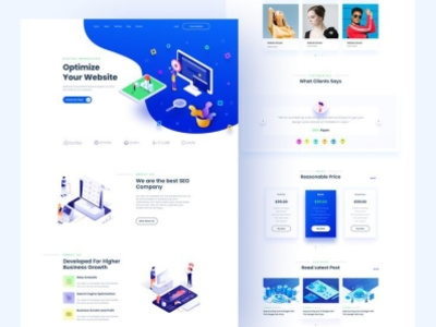 SEO_Digital Marketing Landing Page Design animation branding business website design elementor pro graphic design motion graphics