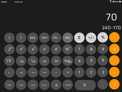 Calculator - DailyUI #004 animation app appstore calculator dailyui design illustration ios ipad iphone productdesign scientific calculator typography