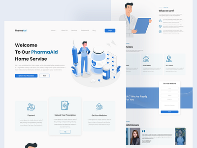 Pharmacy Landing Page UI Design design landing page madical medisine ui ui design ux