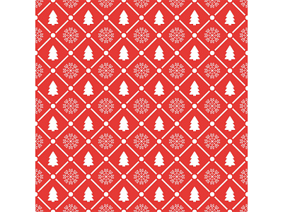 Holiday seamless pattern with christmas tree and snowflakes