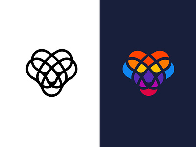Lion colorful geometric kaleidoscope lion lion head lion logo logo poly