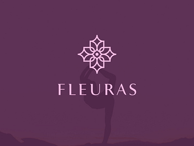 fleuras creative feminine flower flower logo geometic inspiration line logodesign minimal organic typogaphy yoga