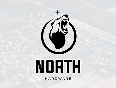 north hardware animal animal logo bear bear logo bearhead hardware logo logodesign north