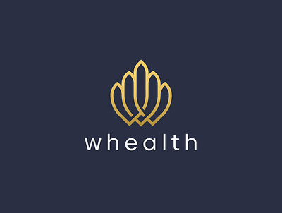 whealth crown flower flower logo food health mindset monogram pilars