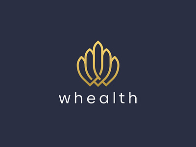 whealth crown flower flower logo food health mindset monogram pilars