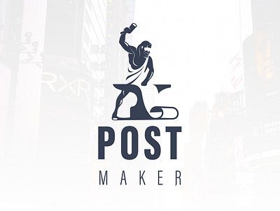 Postmaker blackandwhite blacksmith gods logo logo design multimedia post