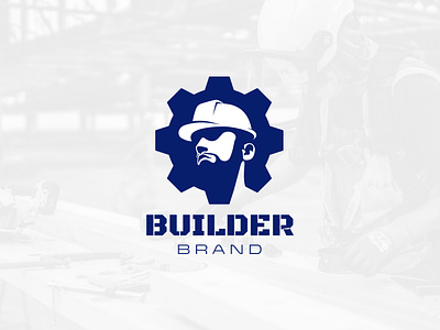 BUILDER BRAND branding builder construction equipment hat head man testing tools worker
