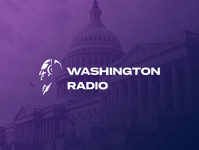 Washington radio boradcat broadcasting head logo logodesign man minimal news people radio washington