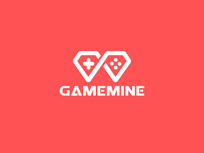 gamemine console game line logo minimal red