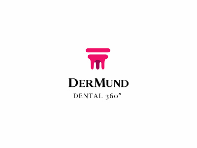 DerMund creative dental logo logo design concept molar pillar tooth