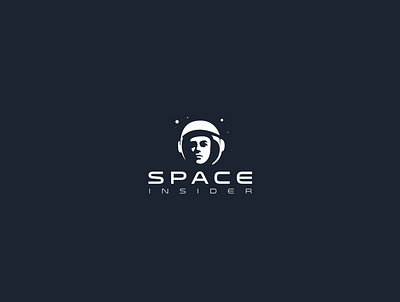 SPACE INSIDER austronaut blackandwhite cosmos logo space stars