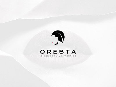 ORESTA beauty leaf logo negativespace woman