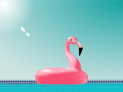 Flamingo affinity designer flamingo illustration pool summer