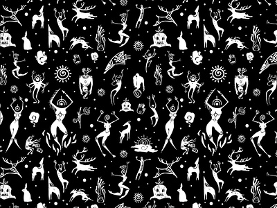 Solstice Ritual ancient animal dance folklore ideogram illustraion mythology nature pattern pattern design ritual solar spirit symbol symbolism tribe