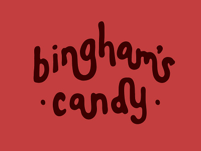 Bingham's Candy candy hand drawn type logo typography