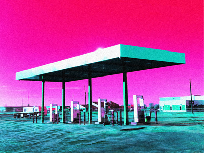 GAS STATION 001 gas station nebraska photo photo edit photoshop rural saturated saturation surreal