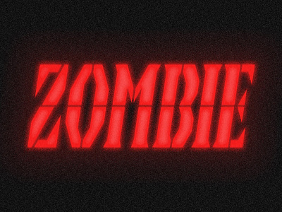 Zombie ahh! alarm alarm clock backlit custom type eek! grunge halloween horror light red scary spooky stencil texture type typography zombie