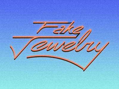 Fake Jewelry 80s 90s beach cursive custom type fake jewelry hand neon palm trees pixel art script shopping mall type typography vaporwave