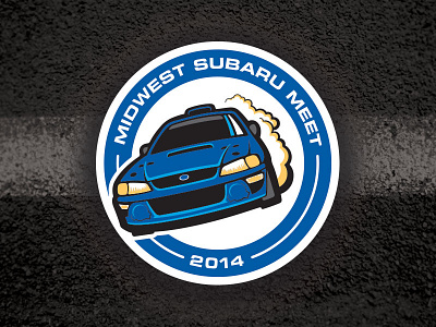 Midwest Subaru Meet blacktop car illustration logo meet midwest roundel smoke subaru tire