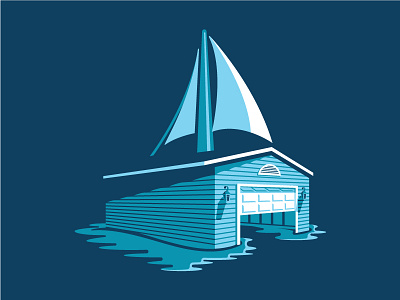 Garage Sail garage glenn jones illustration illustrator sail tshirt water