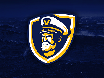 Captain beard branding captain fantasy hat identity logo navy sailor shield sports virginia