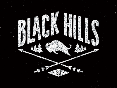 Black Hills arrows black hills buffalo design south dakota trees tshirt type