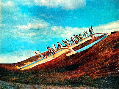 DIRTWAVE boat collage collage art magazine ocean row surreal surrealist wave