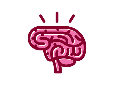 Brain brain cranium illustration logo noggin pink