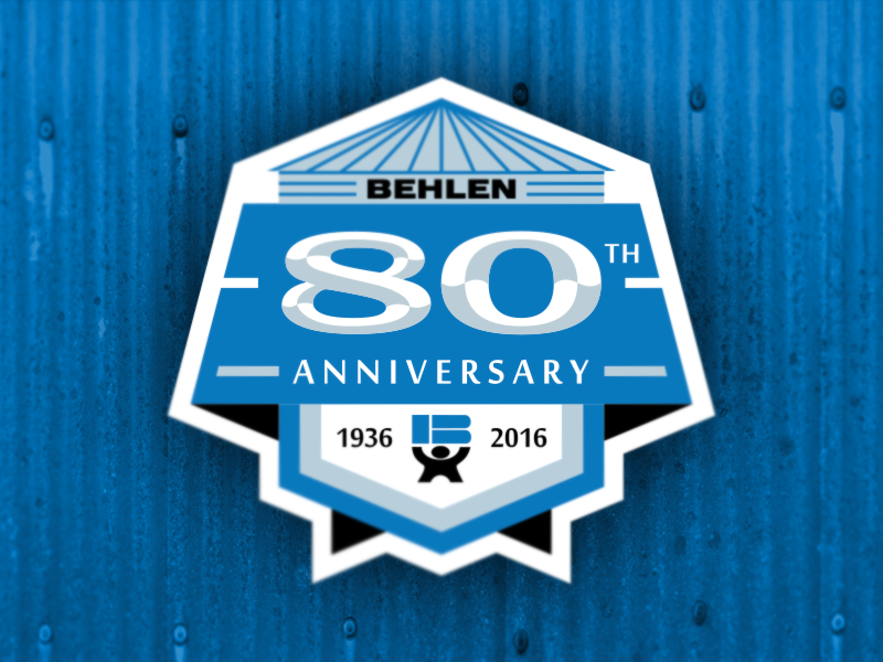 Behlen 80th Anniversary Badge grain bin shield ag nebraska 80 badge logo anniversary behlen