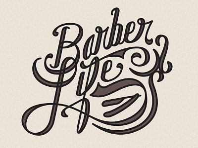 Barber Life barber design lettering logo razor script shirt tattoo