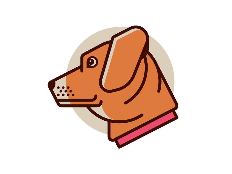 Dog line cute pet icon illustration dog