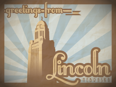 Lincoln Postcard art deco lincoln nebraska postcard