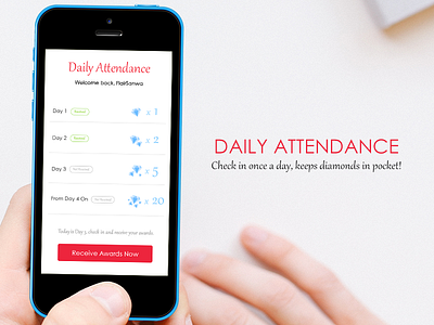 Dailyattendance 2x attendance award daily diamond wihte