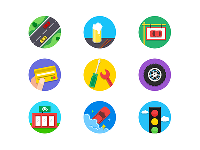 Icons For Wheel Welfare 2x car color flat icon ios7 set welfare wheel