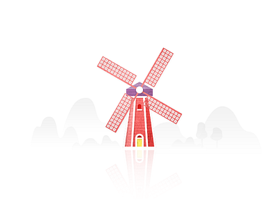 Windmill windmill，icon，illustrator